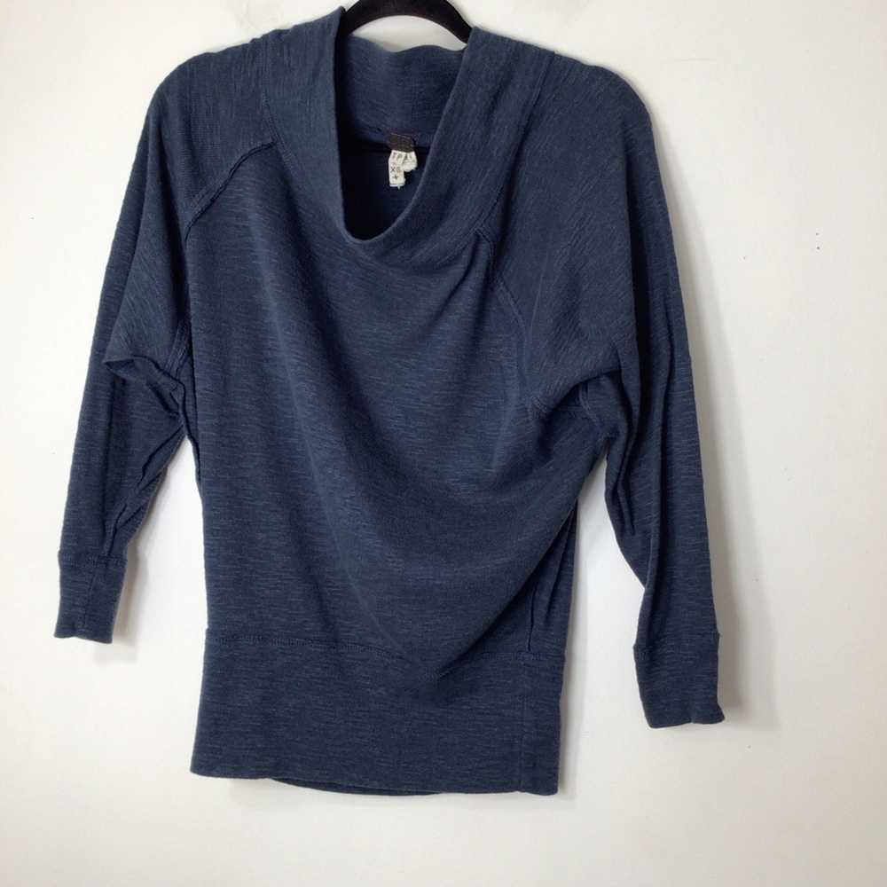 Free People xs top soft knit blue women